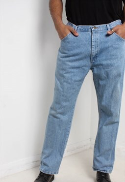 Vintage Wrangler 90's Stone Wash Jeans Blue - W38 L30 