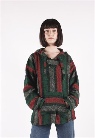 VINTAGE 90S BAJA HEAVY KNIT STRIPED HOODIE /MM3726