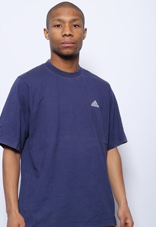 VINTAGE ADIDAS LOGO T-SHIRT NAVY BLUE