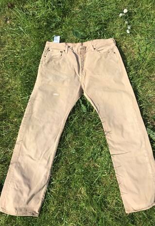 VINTAGE 90'S DISTRESSED BROWN 501 LEVI JEANS