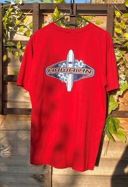 Vintage Hawaiian Surfwear 1990s red graphic T-shirt large 