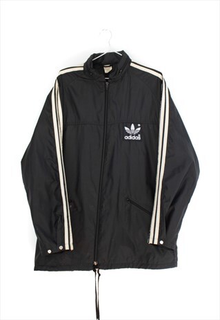 VINTAGE ADIDAS WINDBREAKER JACKET IN BLACK L