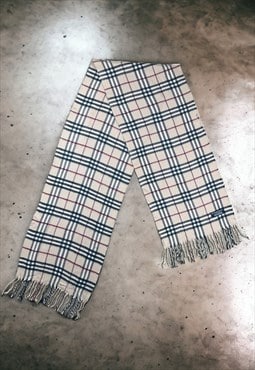 Vintage Early 00s Cashmere Nova Check Iconic Burberry Scarf