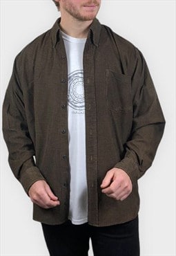 Vintage Cord Shirt Brown Patterned / Check / Flannel Mediun