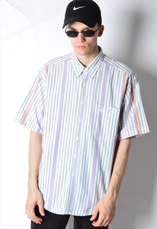 Vintage 90s Pastel Striped Short Sleeve Shirt | Magic Kale | ASOS ...