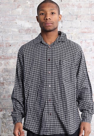VINTAGE ICEBERG CHEQUERED SHIRT BLUE WHITE