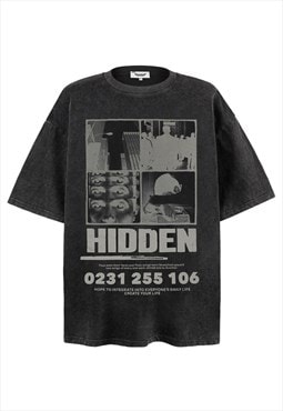 Techno raver t-shirt cyberpunk top grunge tee vintage black