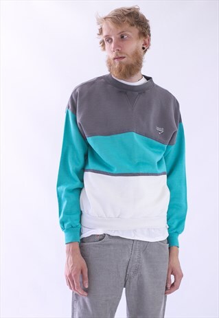 VINTAGE MENS LONSDALE LOGO SWEATSHIRT CREW NECK