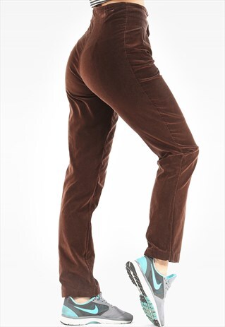TAPERED VELVET TROUSERS ULTRA HIGH WAISTED