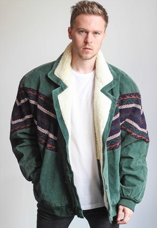 VINTAGE OVERSIZED AZTEC FESTIVAL SHERPA JACKET