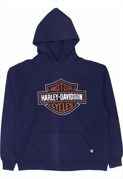 Harley Davidson 90's Spellout Pullover Hoodie XLarge Purple