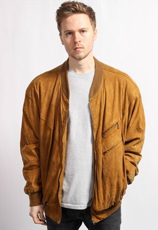 VINTAGE OVERSIZED SUEDE BOMBER JACKET