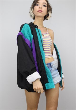 VINTAGE 80S 90S OVERSIZED FESTIVAL SHELL JACKET