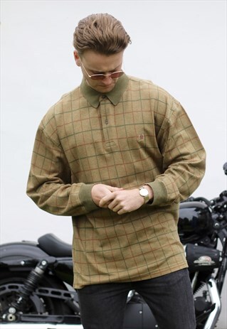 TOMMY HILFIGER USA OLD ENGLISH TATTERSALL CHECK RUGBY TOP