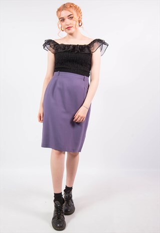 VINTAGE 90'S PURPLE MIDI PENCIL SKIRT