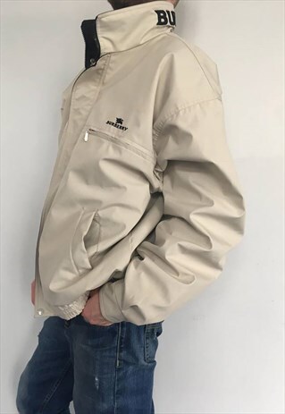 VINTAGE 90' OLDSCHOOL COOL UNISEX BEIGE BOMBER JACKET