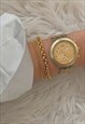 CHUNKY GOLD BRAIDED CHAIN BRACELET 