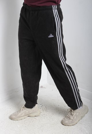VINTAGE ADIDAS FLEECE JOGGING BOTTOMS BLACK