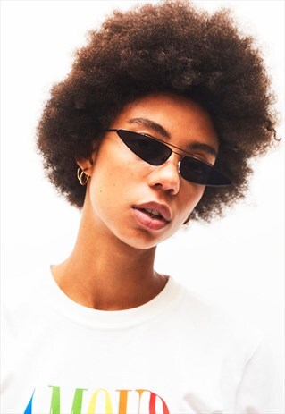 RITA - BLACK CAT EYE METAL FRAME SUNGLASSES