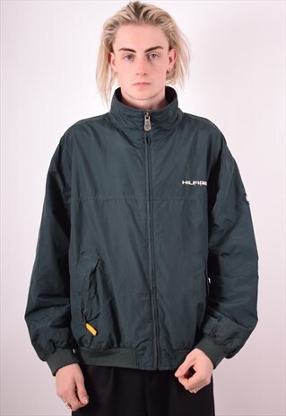 TOMMY HILFIGER MENS VINTAGE JACKET LARGE GREEN 90S