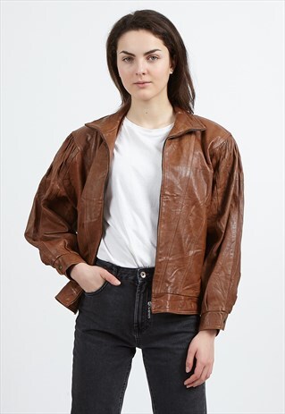 VINTAGE BROWN MENORA LEATHER JACKET