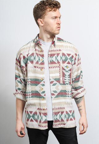 VINTAGE AZTEC PATTERNED SHIRT