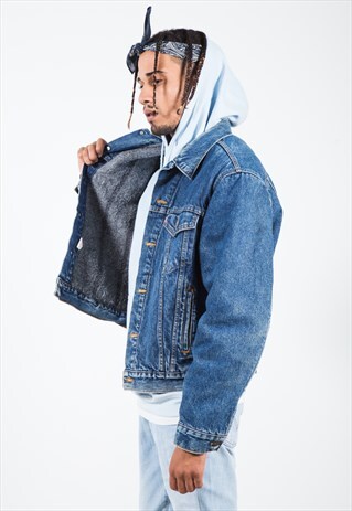 VINTAGE 80S ORIGINAL LEVIS LINED DENIM JACKET / 0239