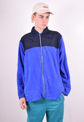 STARTER MENS VINTAGE FLEECE JACKET XXL BLUE 90'S