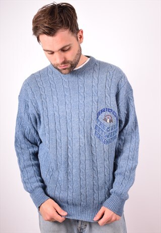 ICEBERG MENS VINTAGE JUMPER SWEATER XXL BLUE 90S