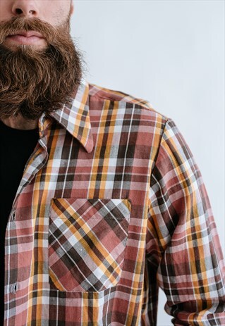 VINTAGE 90S GRUNGE MUSTARD CHECKERED SHIRT