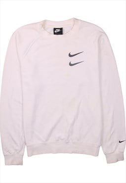 Vintage 90's Nike Sweatshirt Swoosh Crew Neck White Small