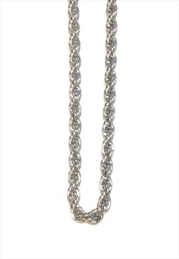 Silver Stainless Steel Link Chain Necklace Unisex 