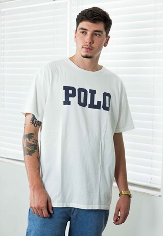VINTAGE POLO RALPH LAUREN T-SHIRT LOGO 90S XL 8.6