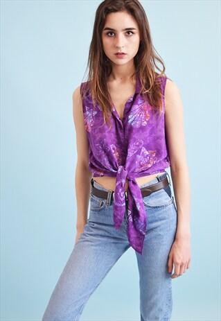 90'S RETRO BOHO FESTIVAL TIE-DYE CROP TOP