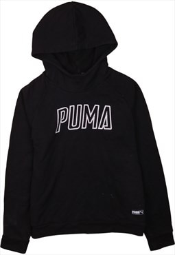 Vintage 90's Puma Hoodie Heavyweight Spellout Black Medium