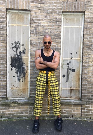YELLOW TARTAN PANTS