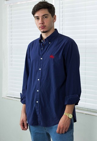 VINTAGE POLO RALPH LAUREN SHIRT LOGO 90S L 8.6
