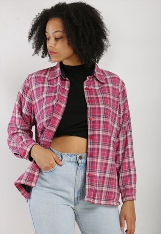 VINTAGE L.L.BEAN LUMBERJACK CHECKERED SHIRT IN PINK Z776