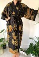 Black and Gold Kimono Robe 