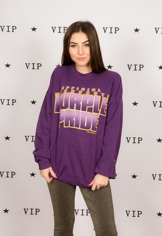 VINTAGE MINNESOTA VIKINGS PURPLE PRIDE SWEATSHIRT JERSEY
