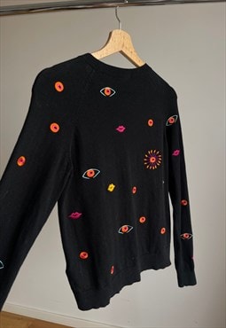Paul Smith Embroidered Black Knitted Blouse