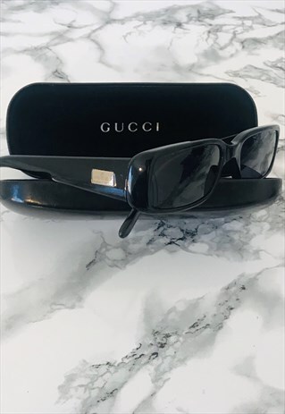 VINTAGE GUCCI 90S BLACK RECTANGLE SUNGLASSES