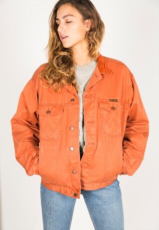 VINTAGE 80S WRANGLER COLOURED DENIM JACKET / R012