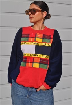 Y2K vintage reworked Tommy Hilfiger check fleece sweatshirt