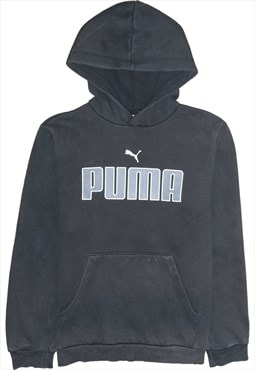 Vintage 90's Puma Hoodie Spellout Pullover Grey Large