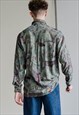 VINTAGE ABSTRACT BUTTON UP STRAIGHT FIT LONG SLEEVE SHIRT M