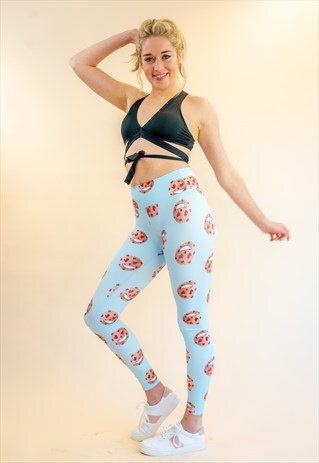 HIGH-WAISTED CHOCOLATE CHIP COOKIES PRINT SKIN LEGGINGS