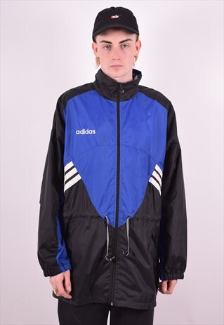 ADIDAS MENS VINTAGE TRACKSUIT TOP JACKET XL BLUE 90'S