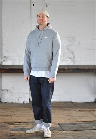 90S NIKE MARL GREY PULLOVER HOODIE HOODY