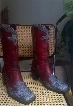 Free Shipping-Vintage 00s El Dantes Chunky Cowboy Boots